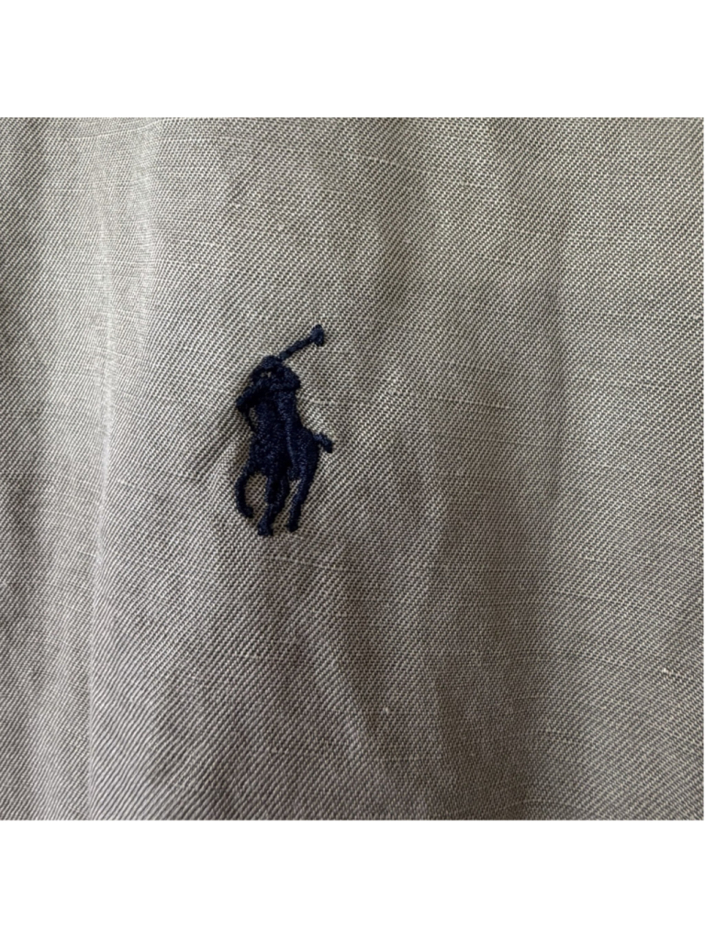 Vintage Ralph Lauren Blake Silk Linen Shirt Olive Green Men’s L Long Sleeve Pony - Picture 5 of 10